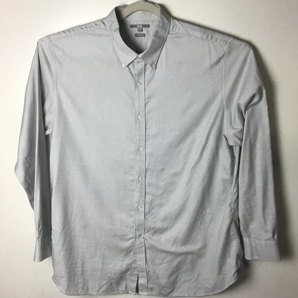 Gray Long Sleeve Pattern Button Down Shirt. 3xl - image 1